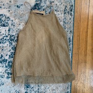 Gold and glitter tank top